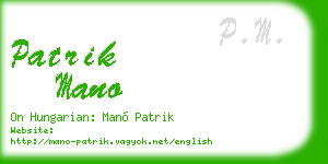 patrik mano business card